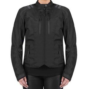 Viking Cycle Women's Ironborn Textile Motorcycle Waist Adjustable Black Jacket